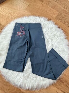 Vintage Tim Bargeot Paris Wide Leg Dragon Embroidery Pants